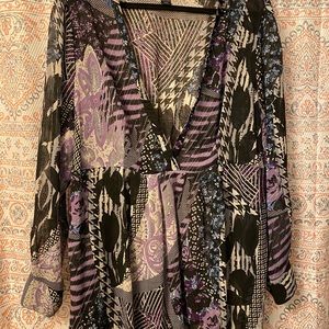 Style & Co. Sheer Printed Babydoll Tunic- Plus Size 24